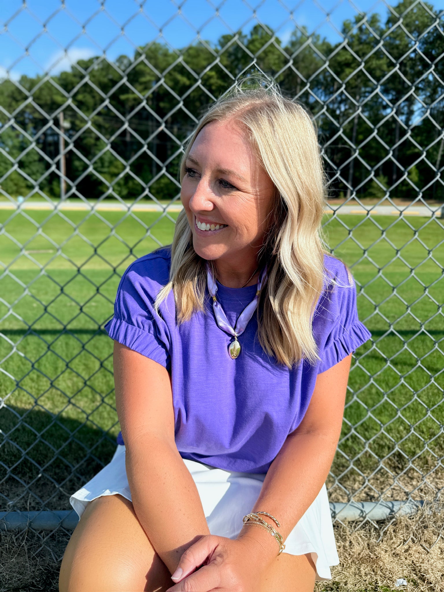 School Pride Easy Oversized Knit Top Purple