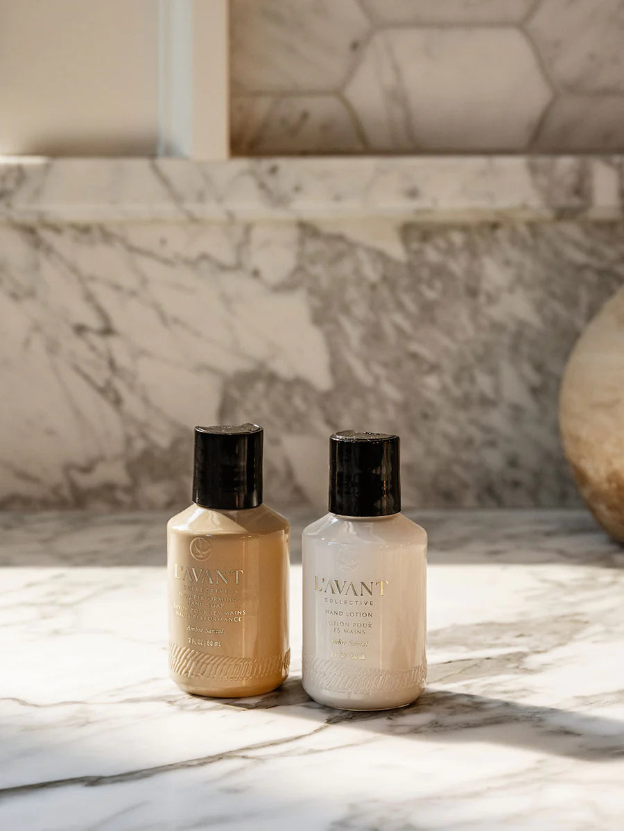 Mini Hand Care Set, Hand Soap + Hand Lotion- Ambre Santal