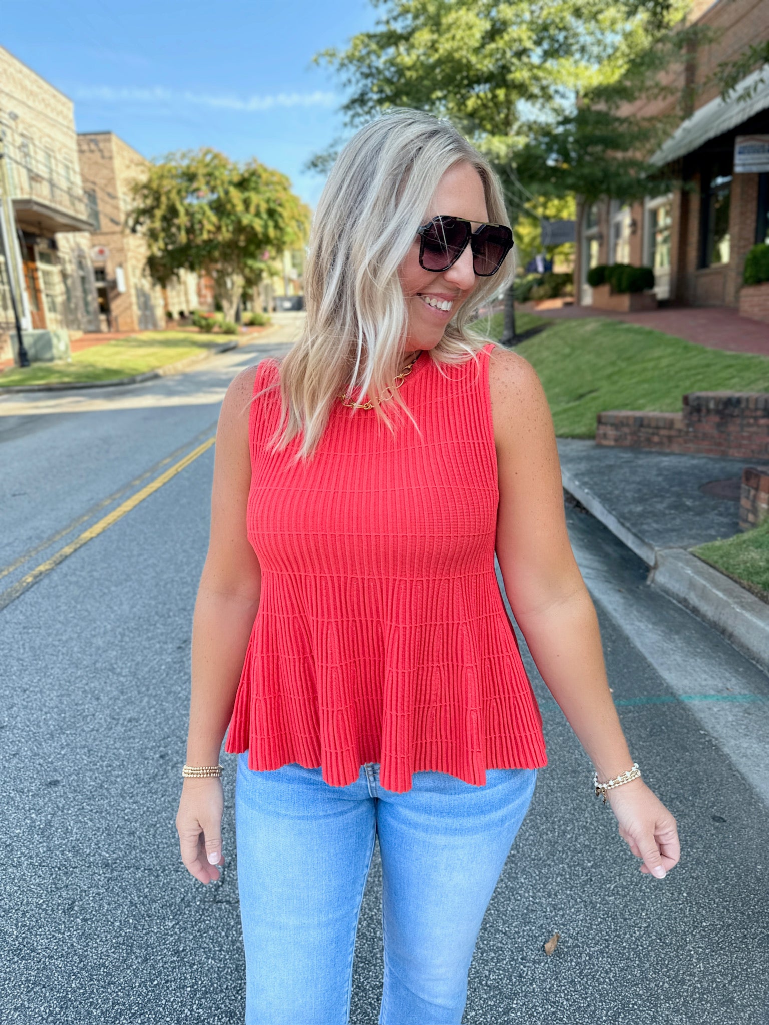 Brand New Flared Ribbed Tank Top