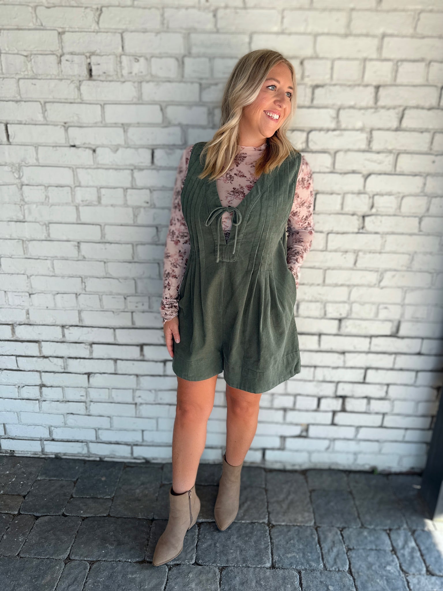Third Time Charm Corduroy Romper