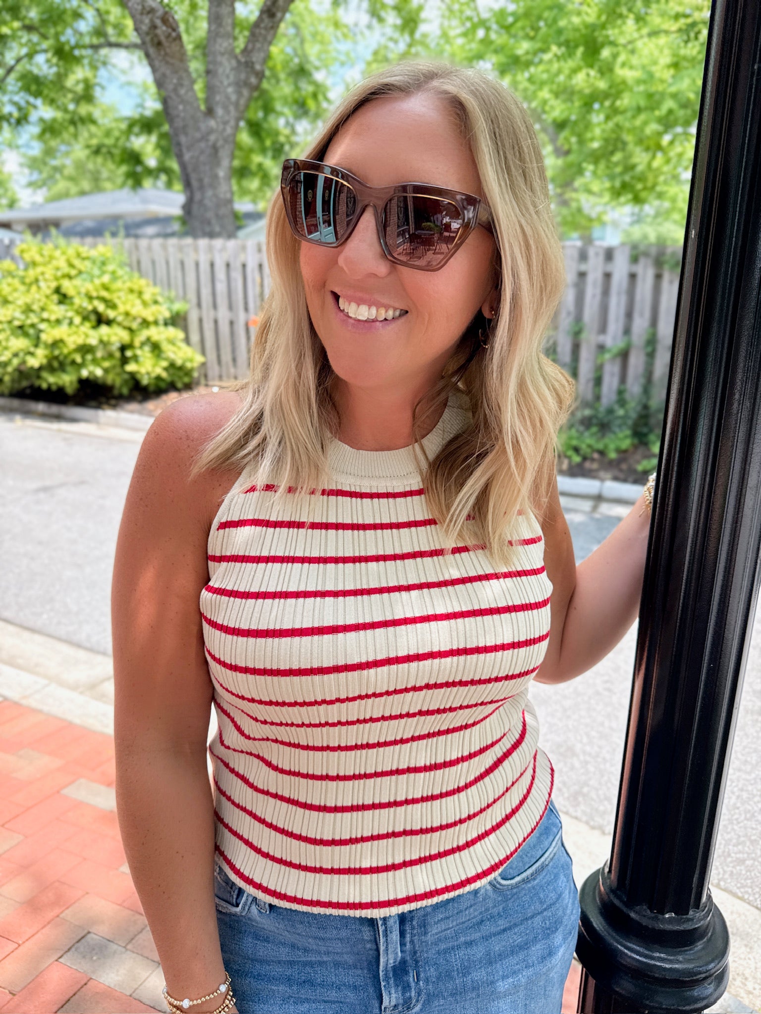 Ready For Anything Striped Tank Top in Red