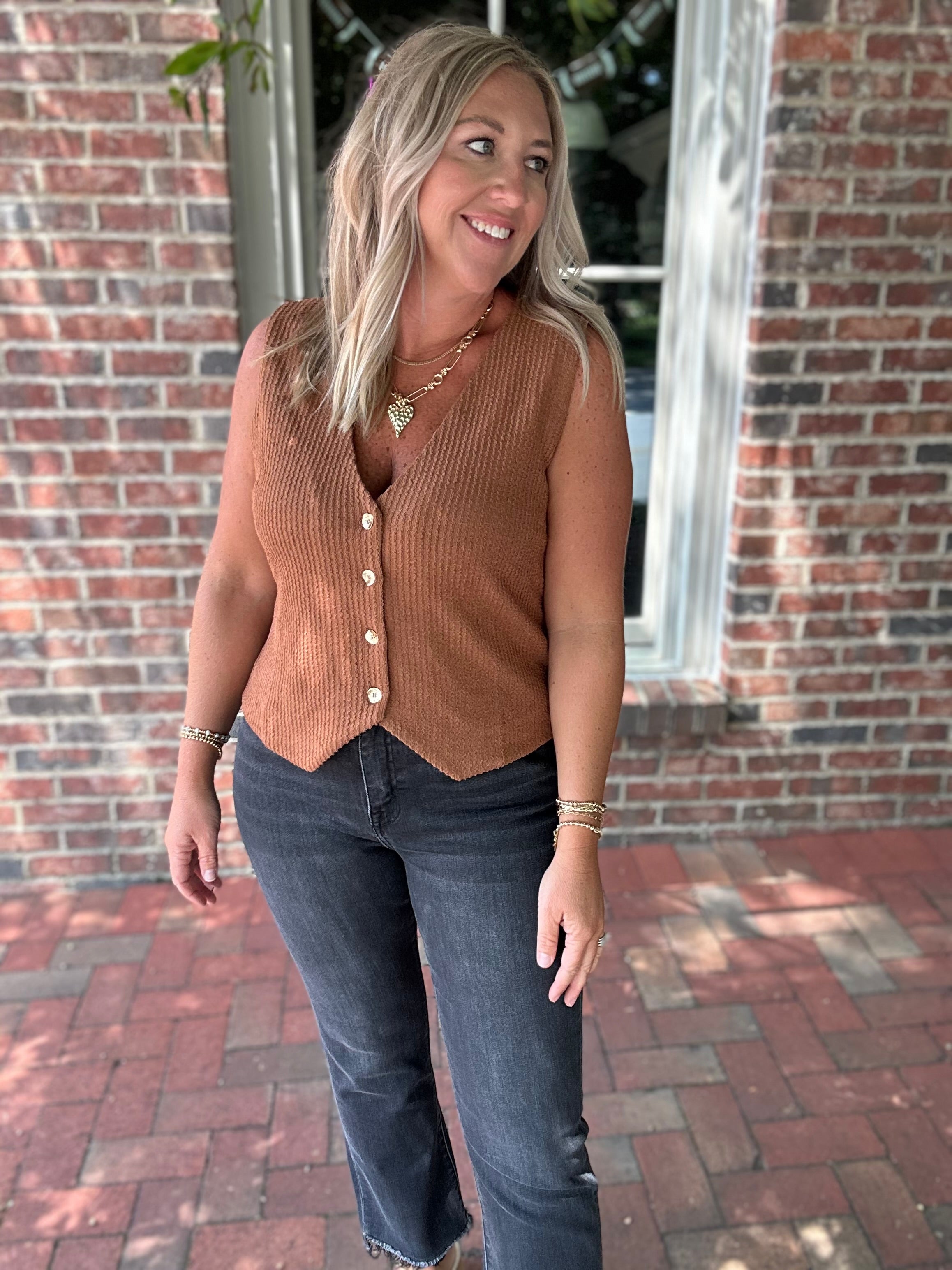 Mix It Up Textured Knit Vest Top