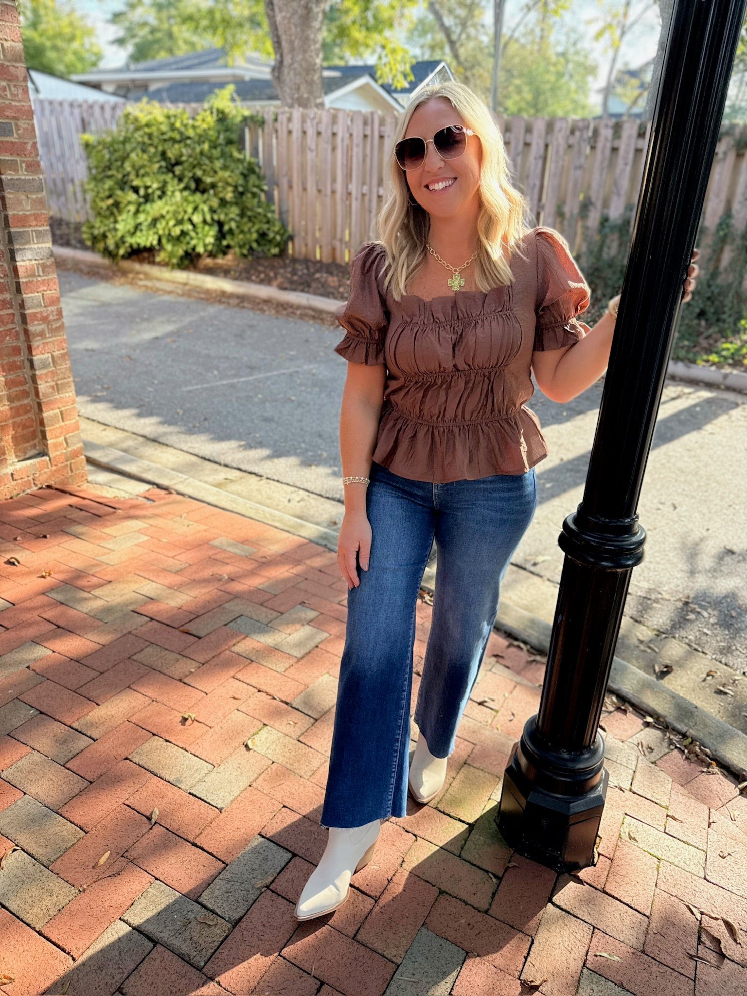 Hardest To Walk Away Square Neck Smocked Top