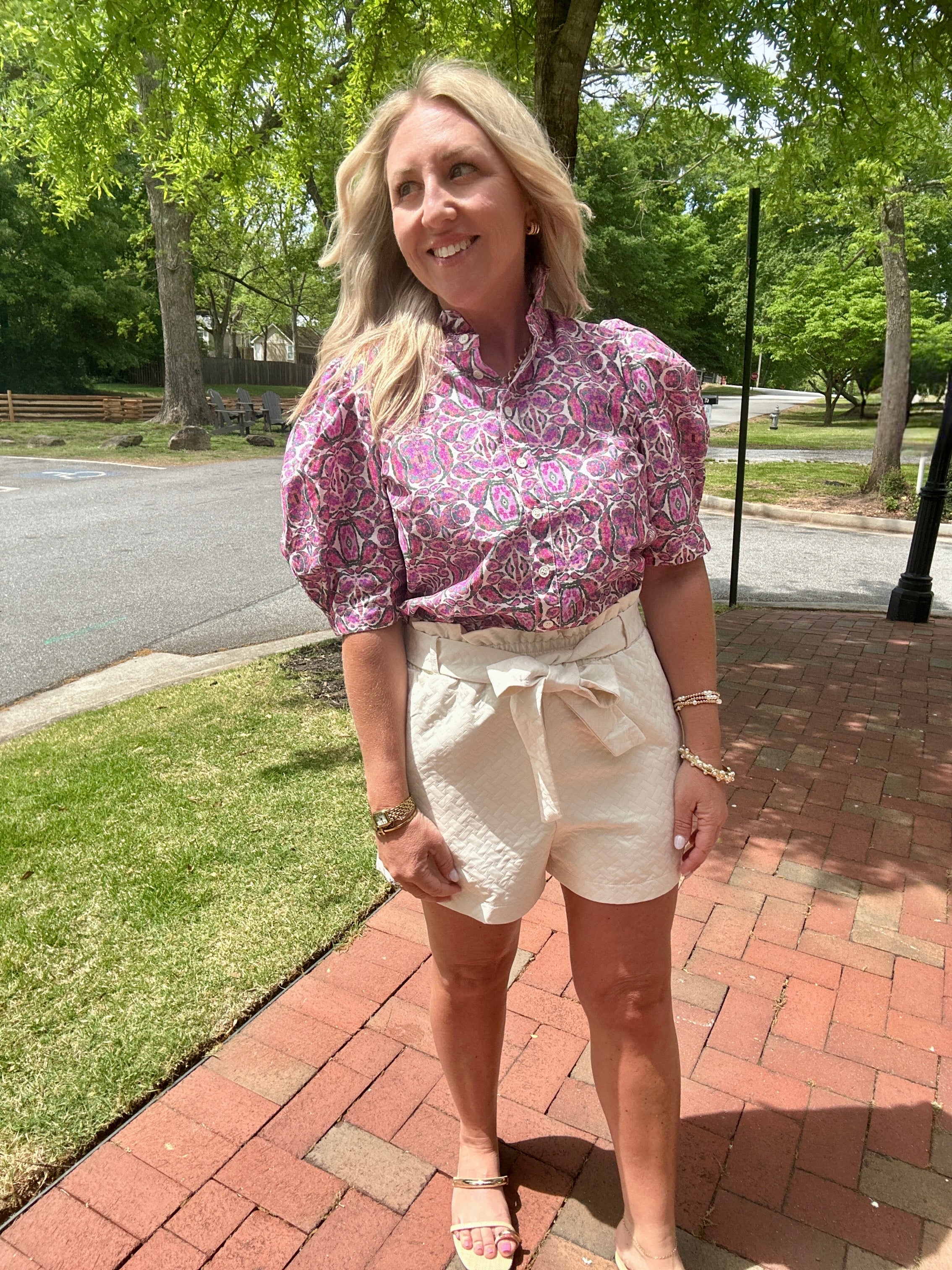 Savannah Bloom Puff Sleeve Floral Top