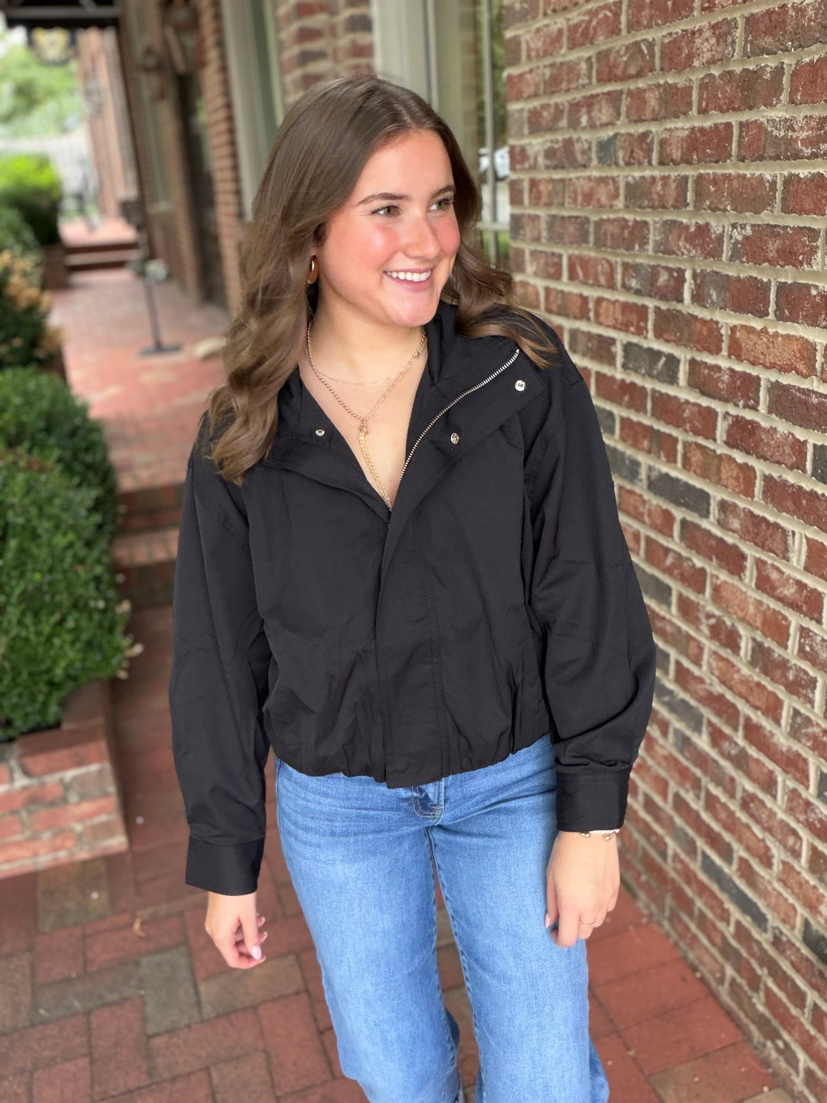 Call Me Zip Up Mock Neck Cropped Jacket