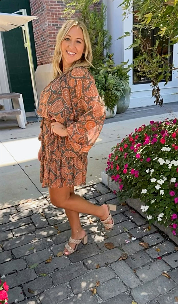 Feeling in the Blanks Paisley Dress