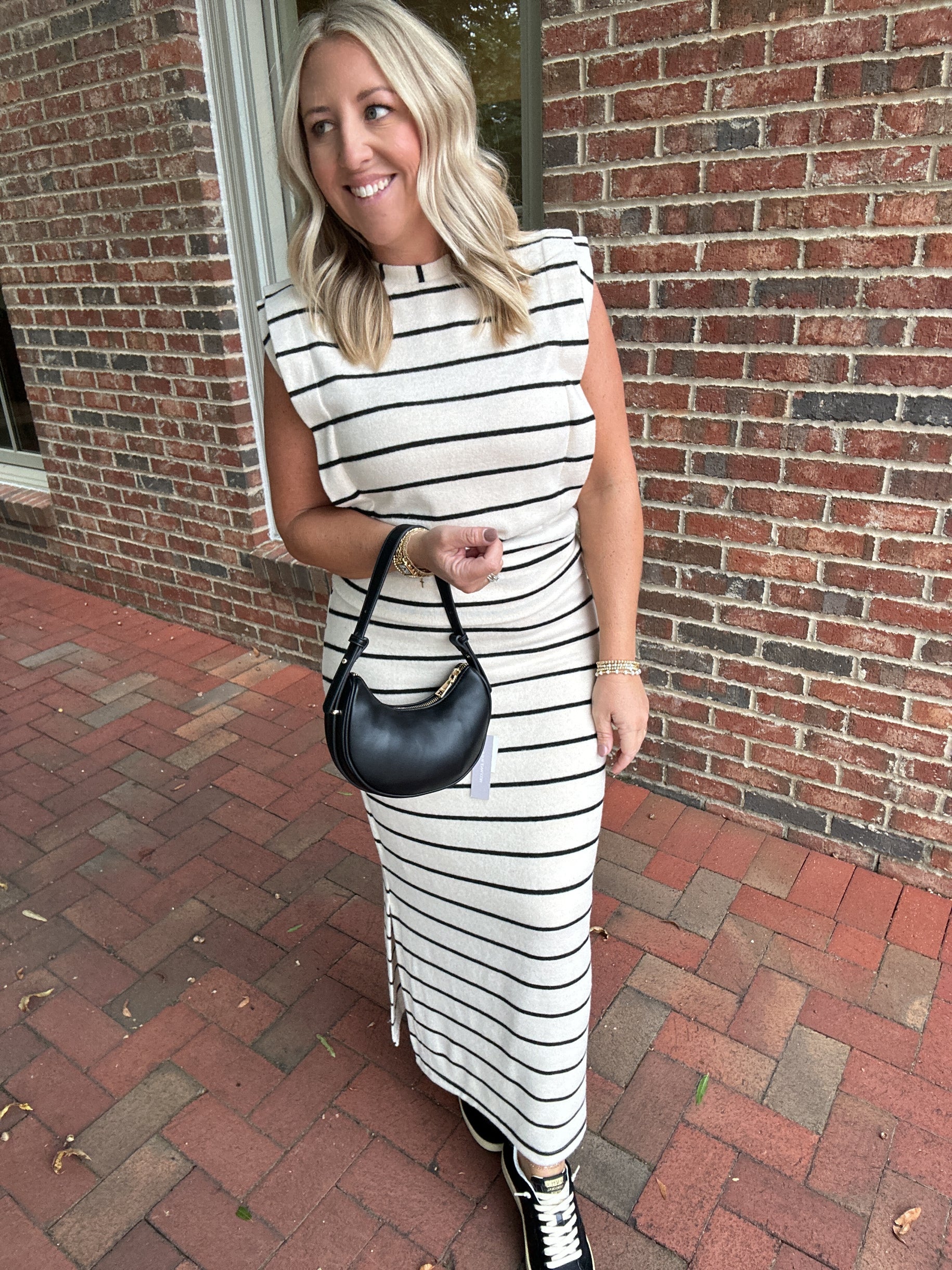 Leave It Up To Me Striped Super Soft Knit Skirt Set