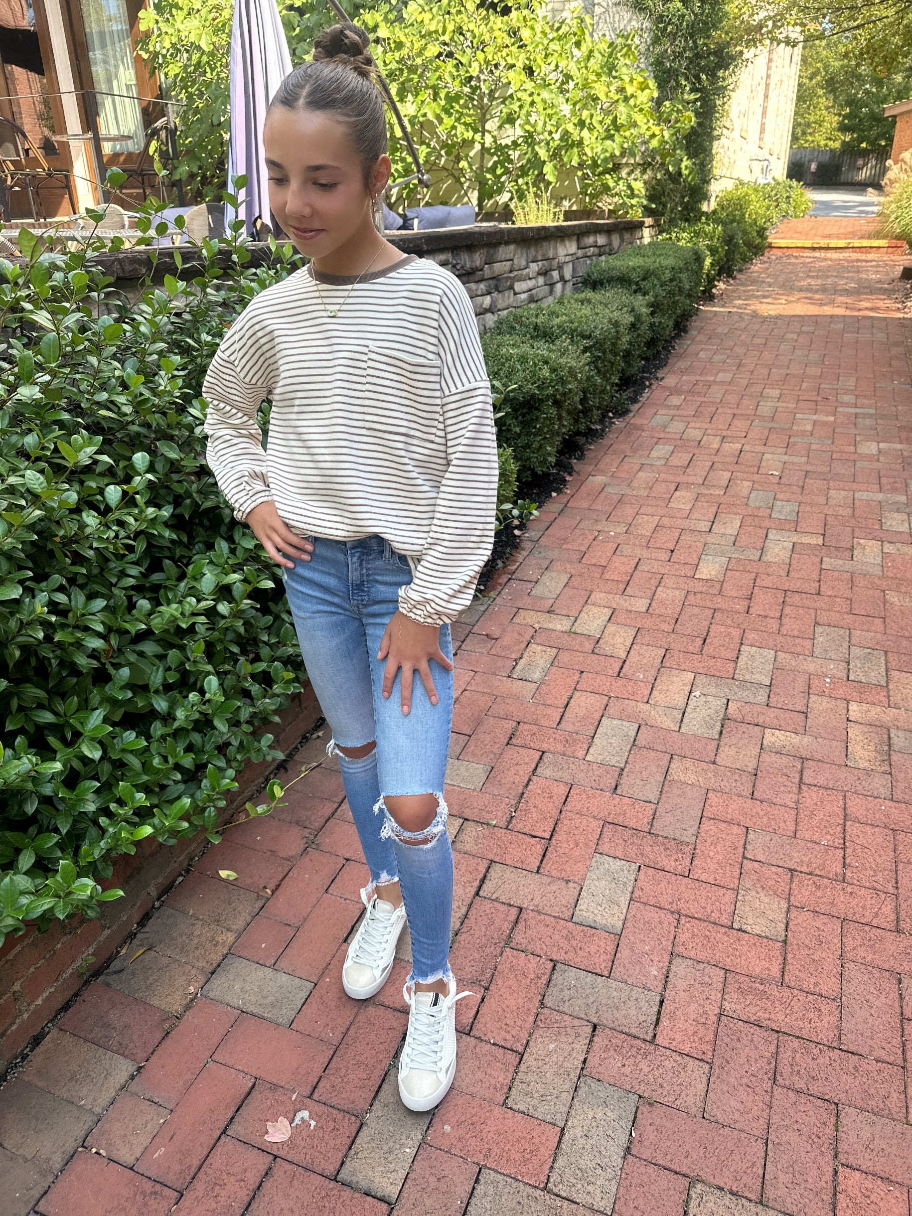 Basic Girl in Stripes Long Sleeve Top