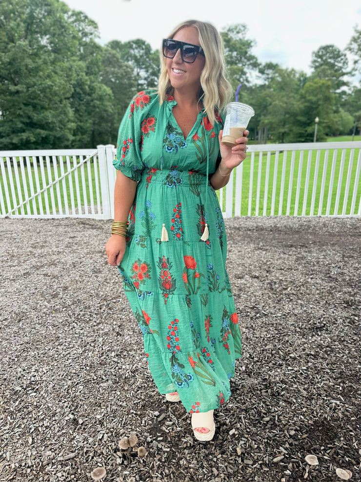 My All To You Tiered Floral Print Maxi Dress