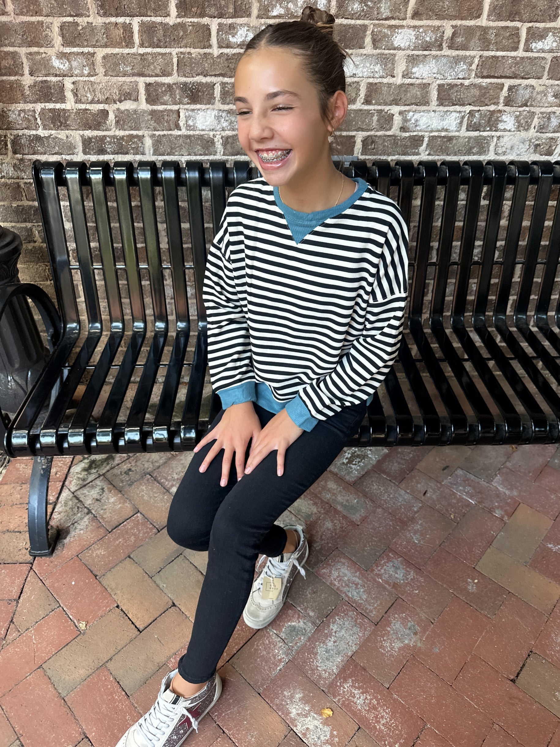 Stripe It Up Girls Long Sleeve Top