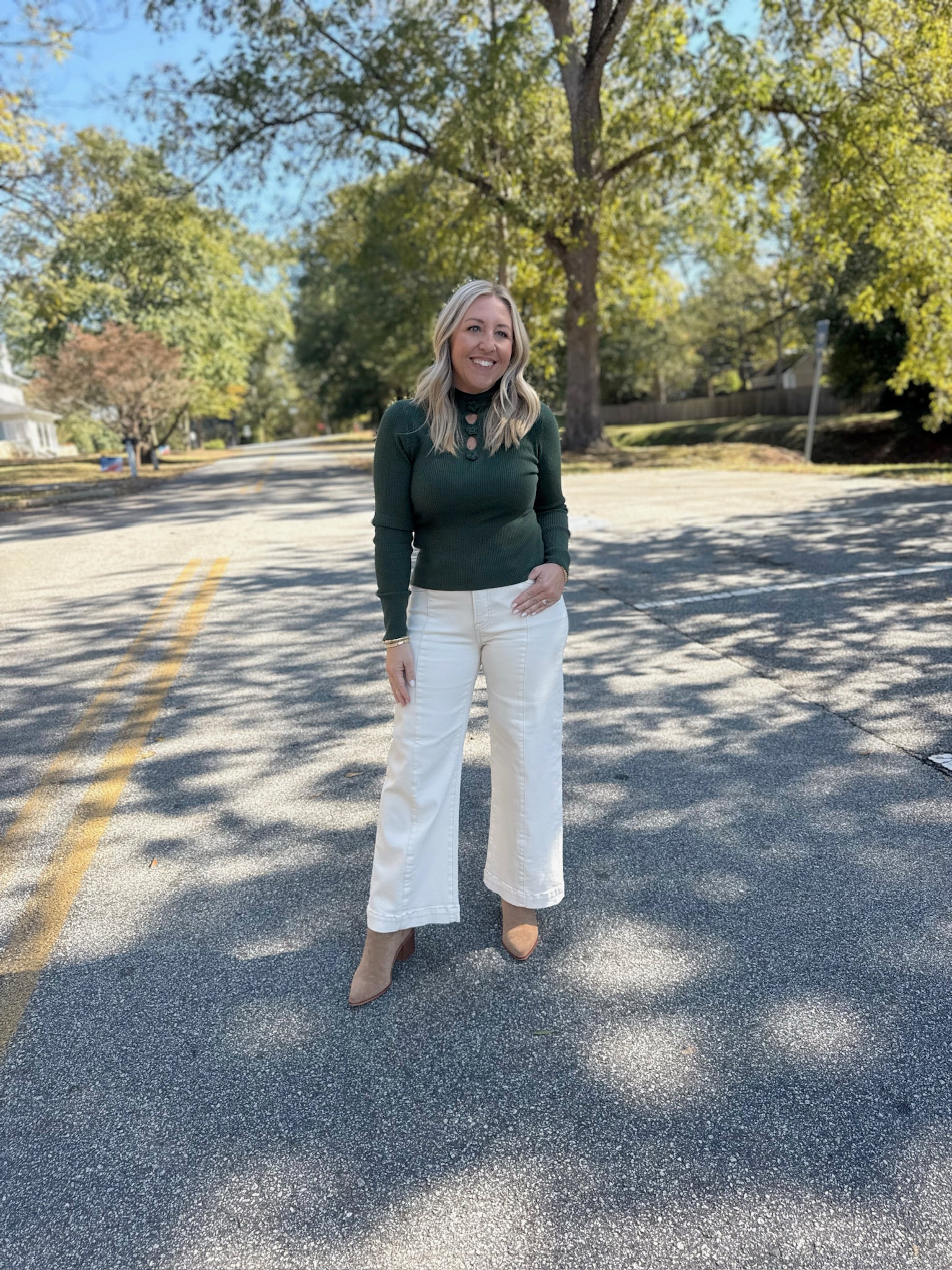 Learn To Dance Rib Mock Neck Sweater