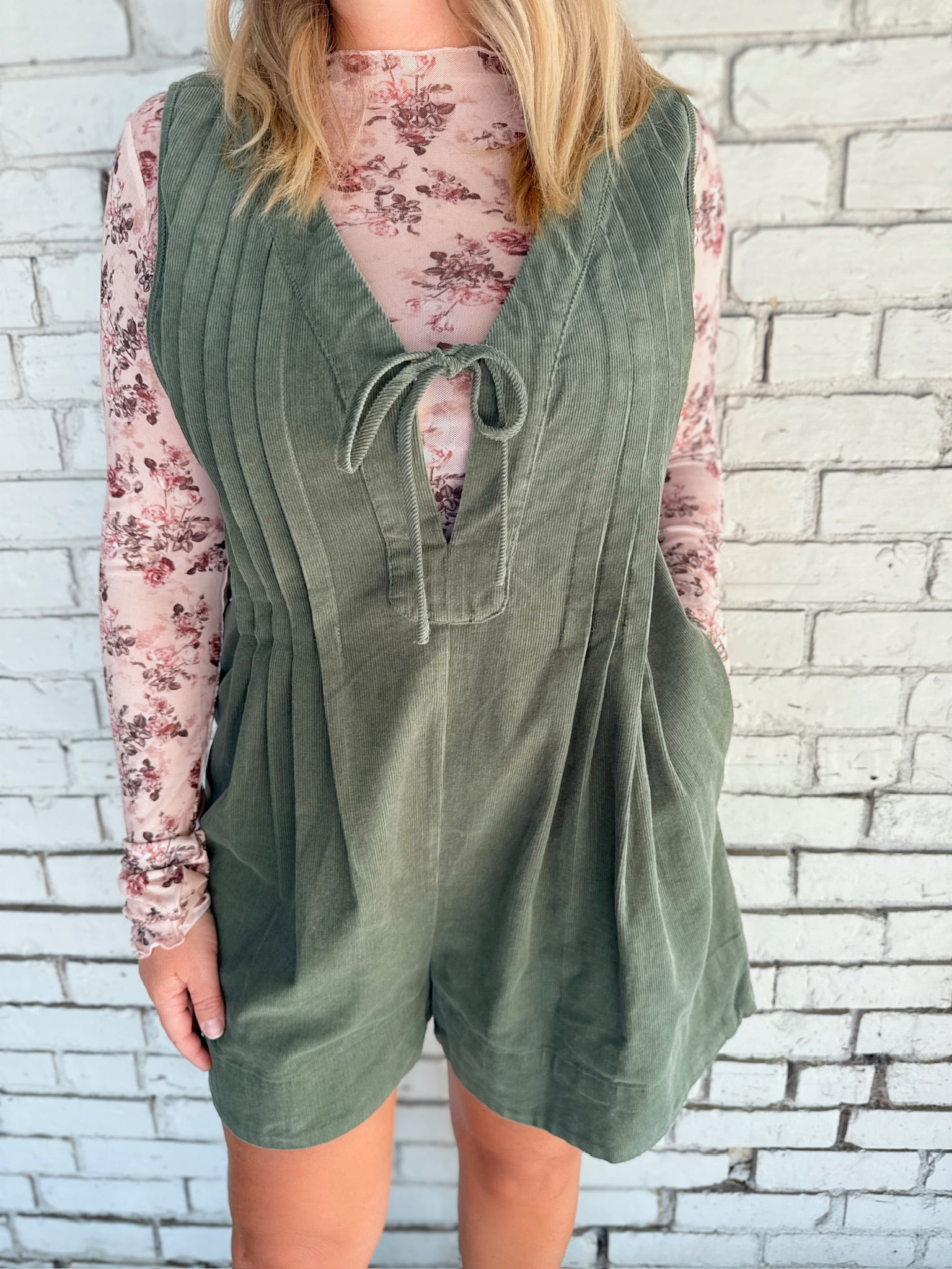 Third Time Charm Corduroy Romper