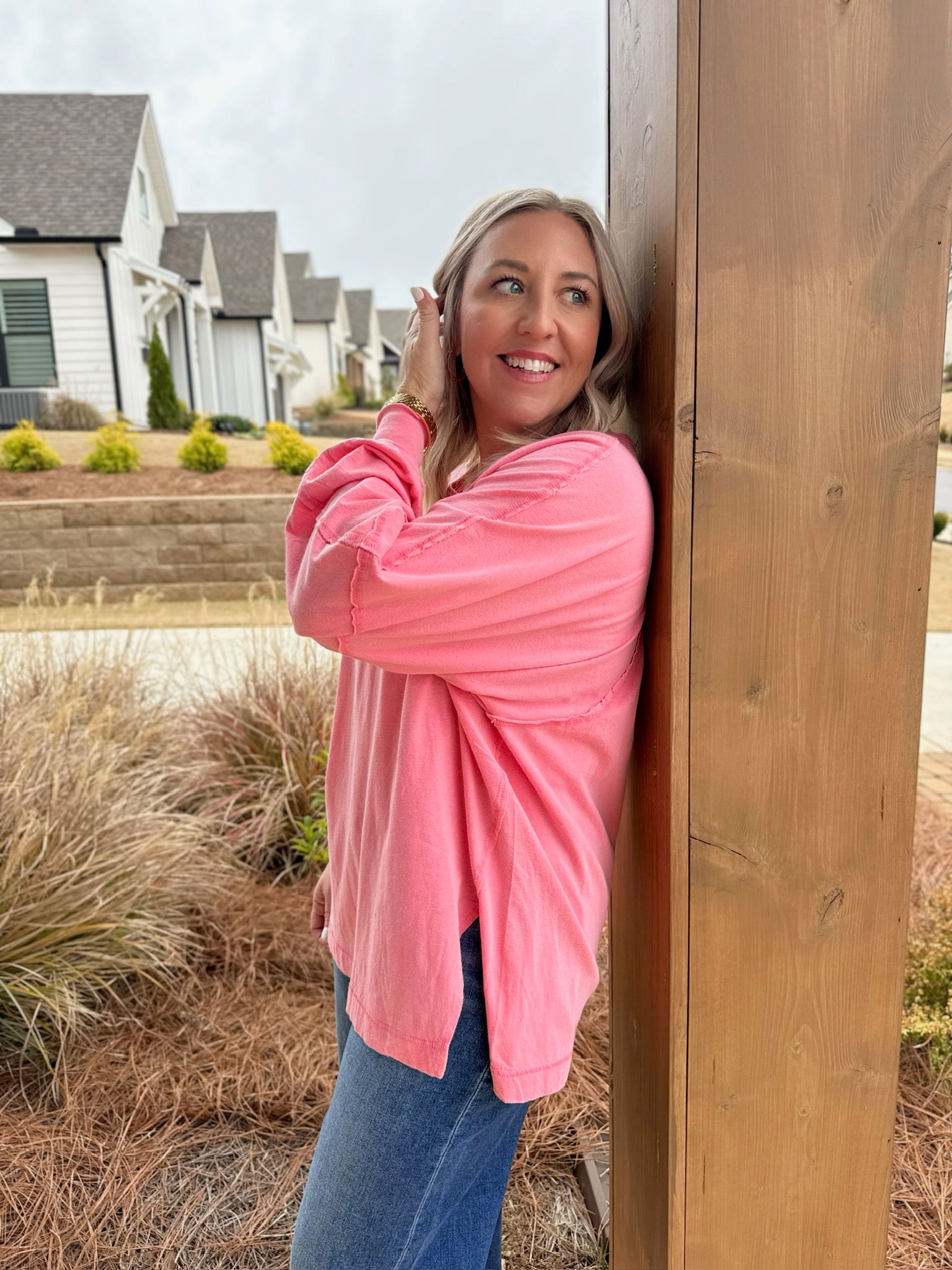 Cling To Me Crew Neck Long Sleeve Top