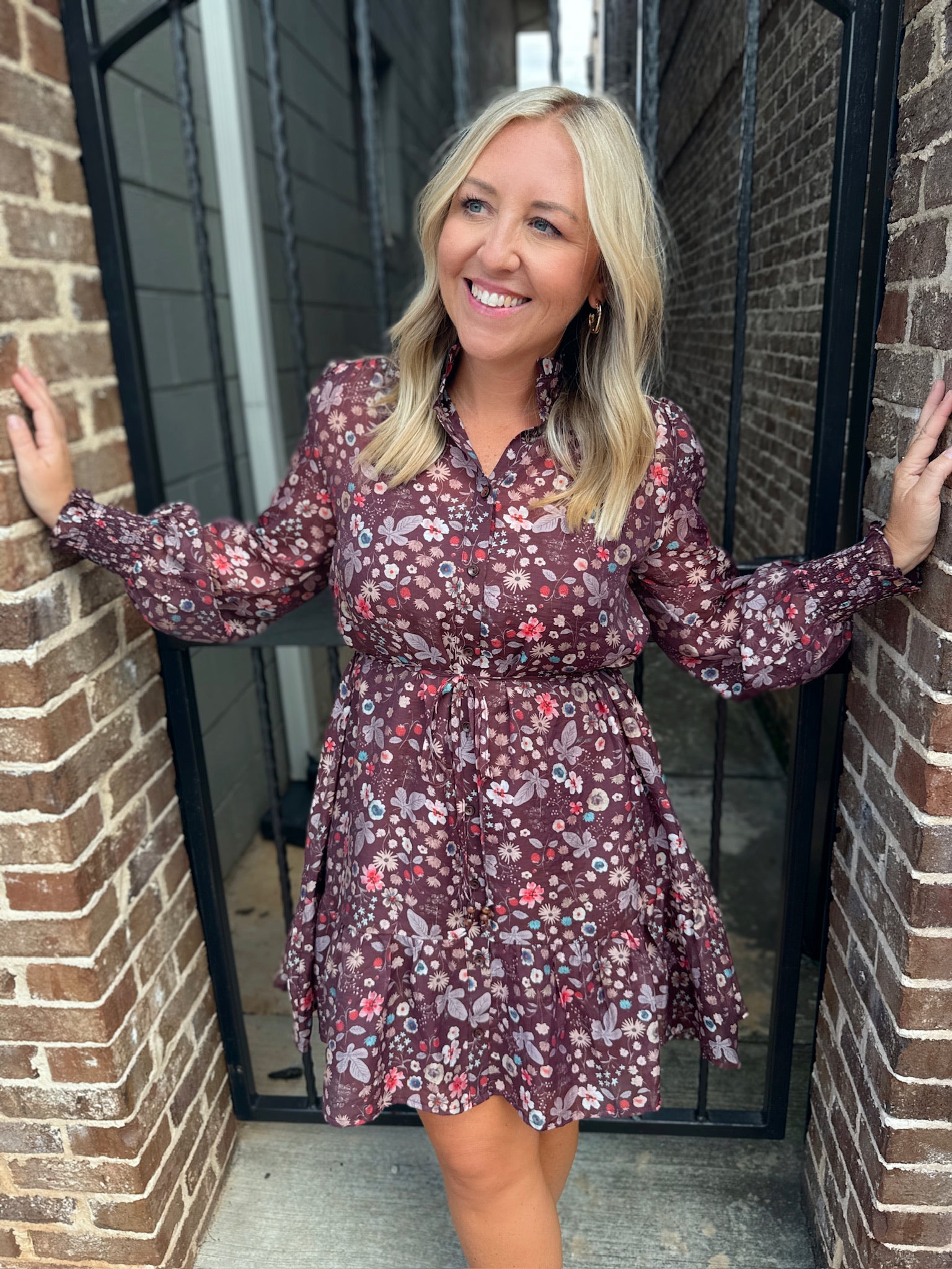 Remind Me Floral Mini Dress with Tie Waist