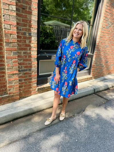 Let Me Go Mid Sleeve Floral Print Maxi Dress