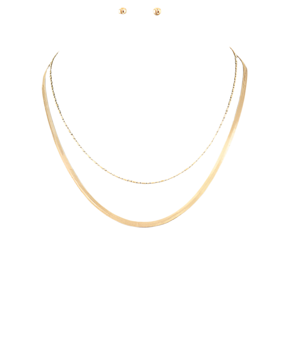 Herringbone Layered Chain Necklace