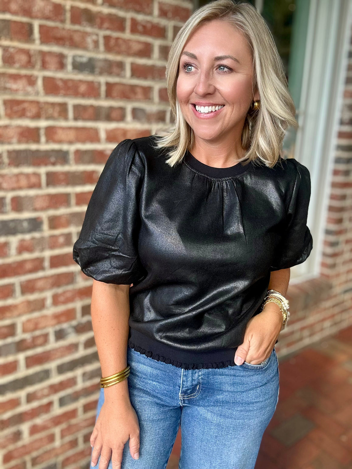 After Dark Puff Sleeve Blouse
