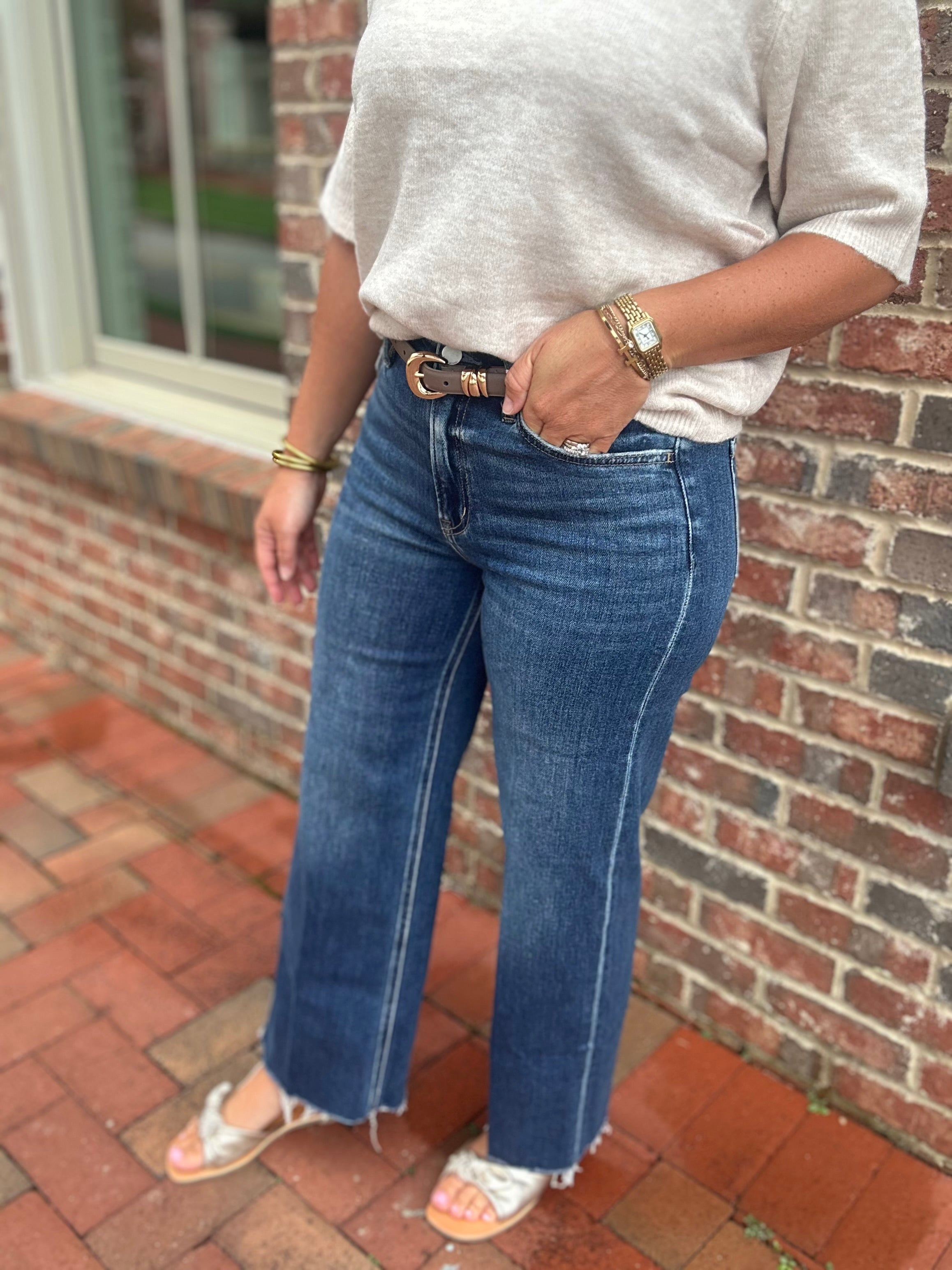 The Sutton High Rise Wide Leg Trouser Jeans