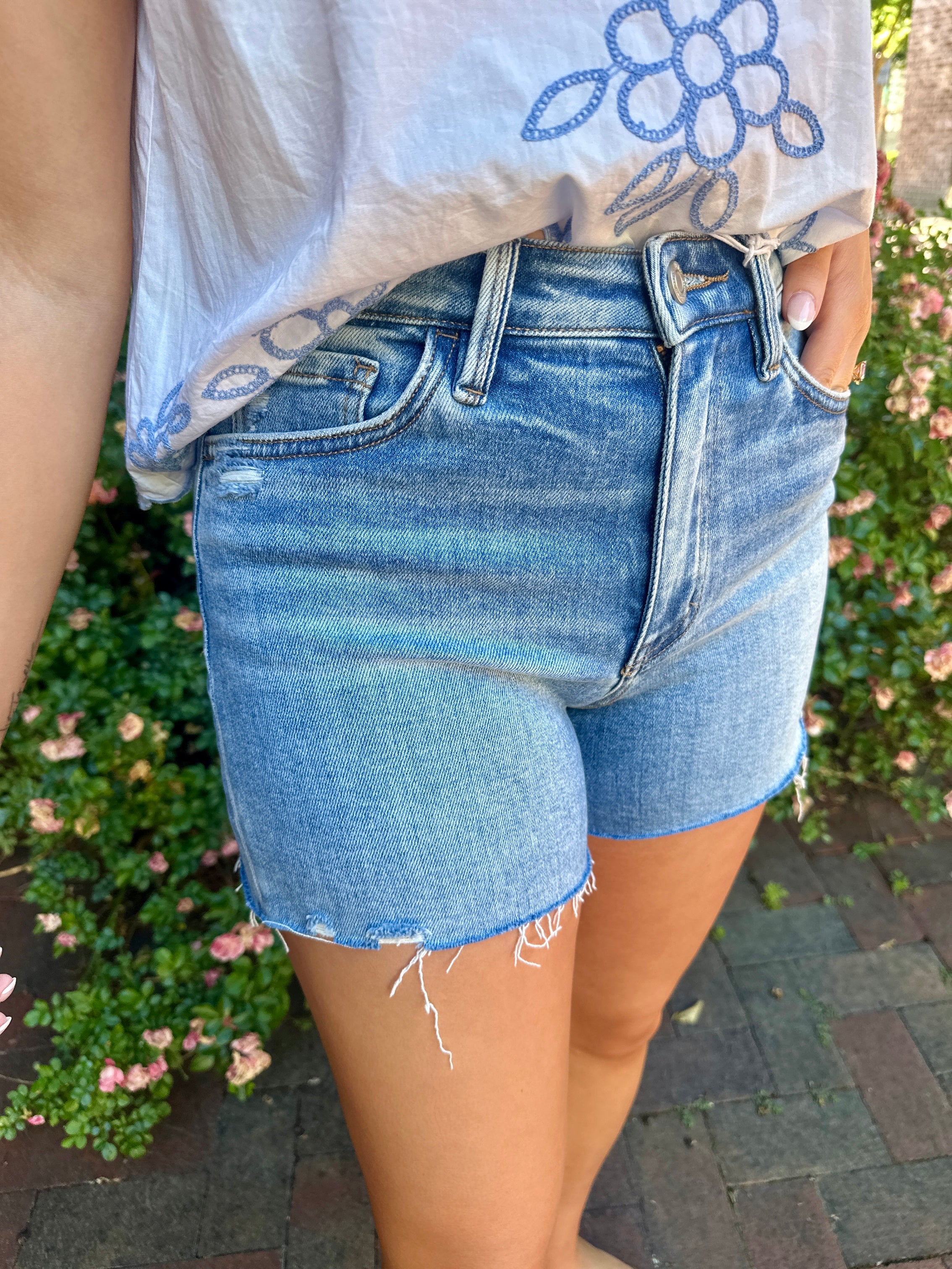 Lover Super High Rise A-Line Denim Shorts