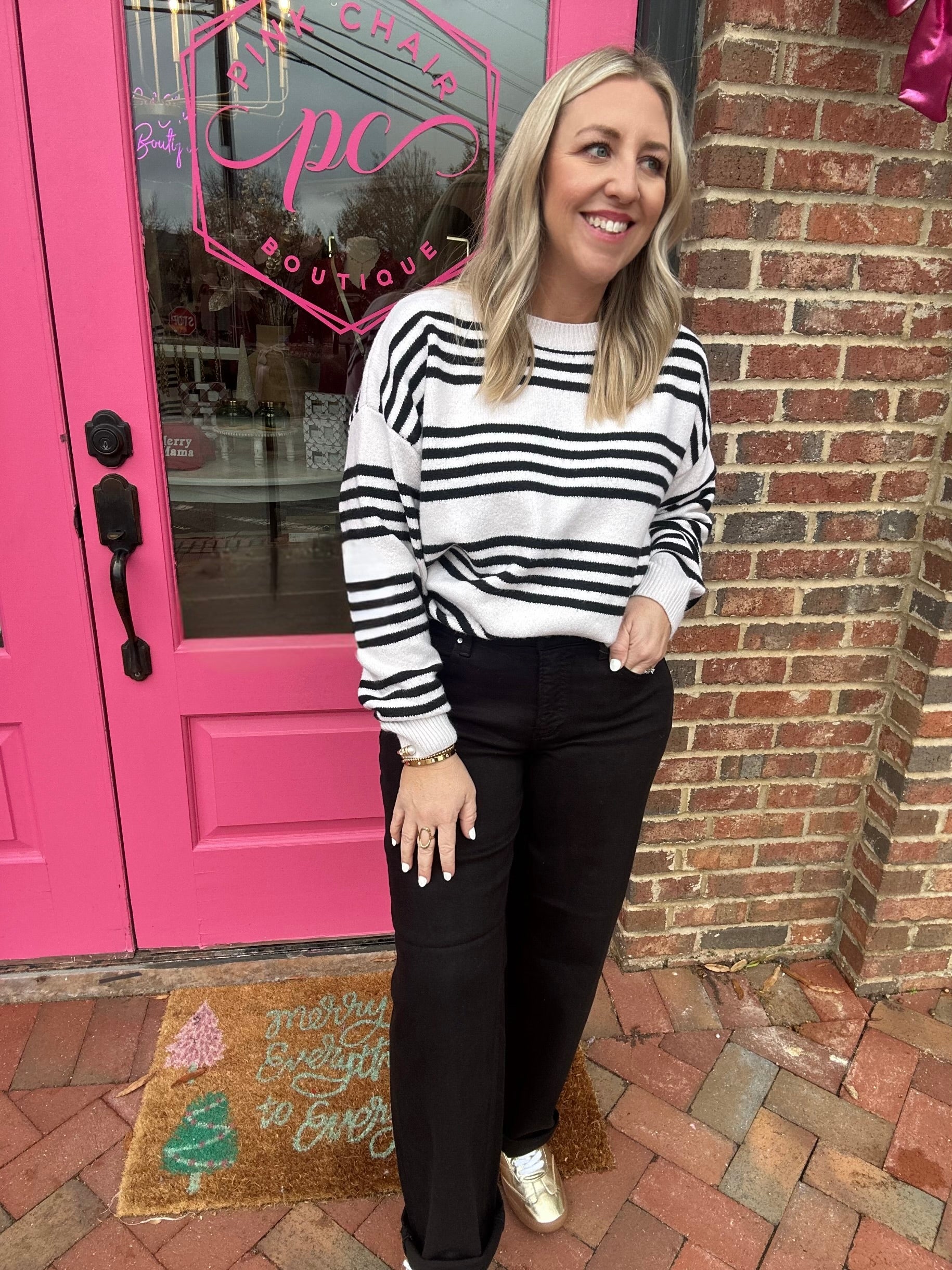 Good Reason Striped Long Sleeve Sweater