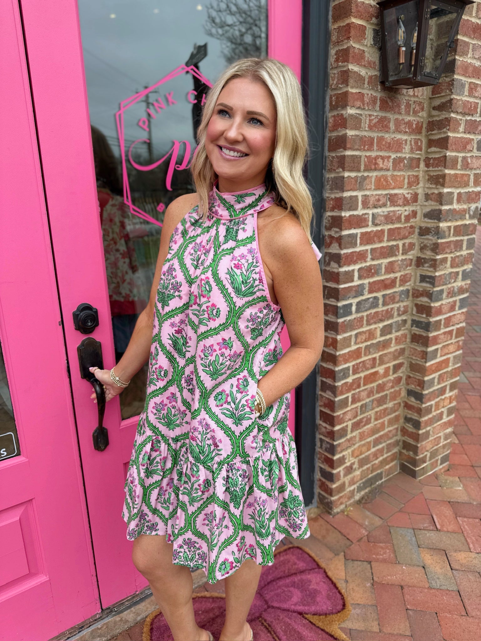 I Can Hear Your Voice Floral Halter Dress