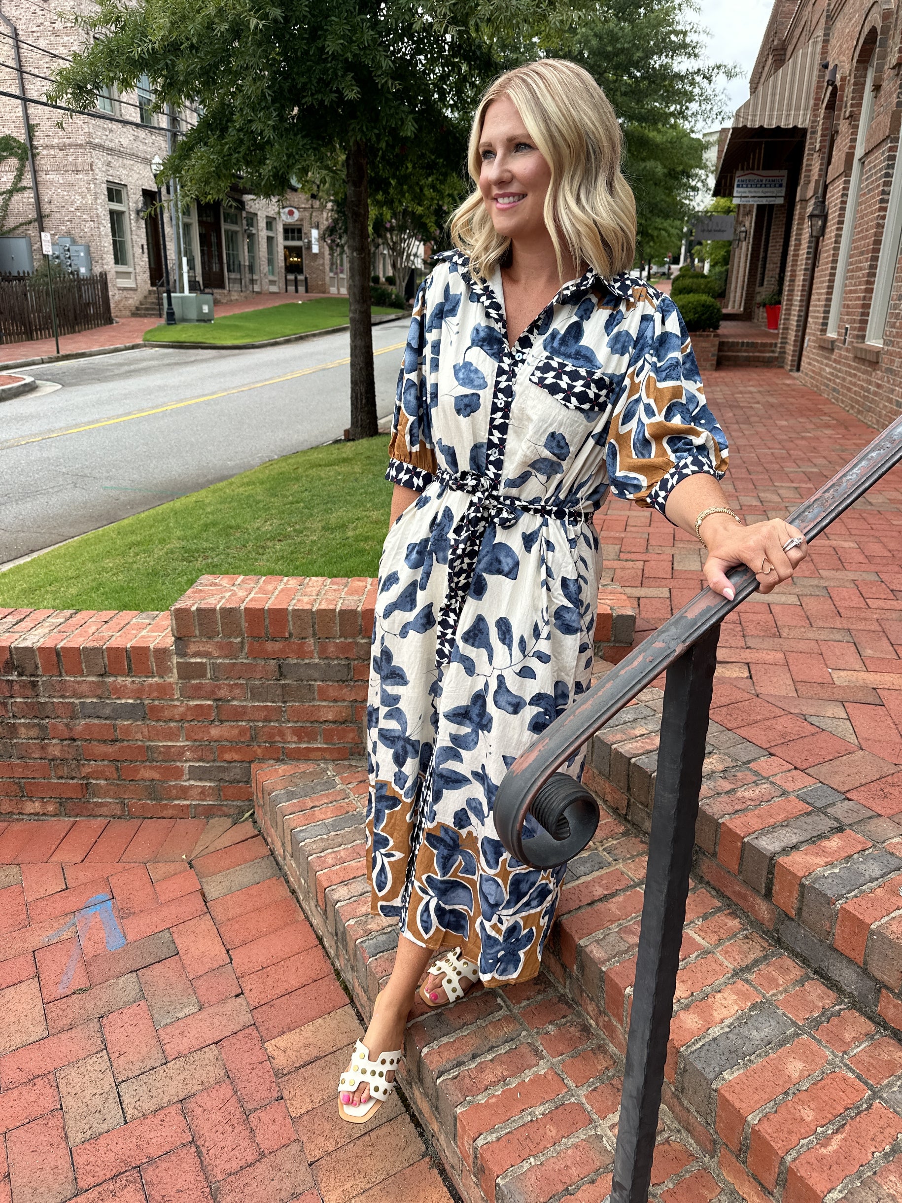 Just Like a Dream Floral Midi Dress with Tie
