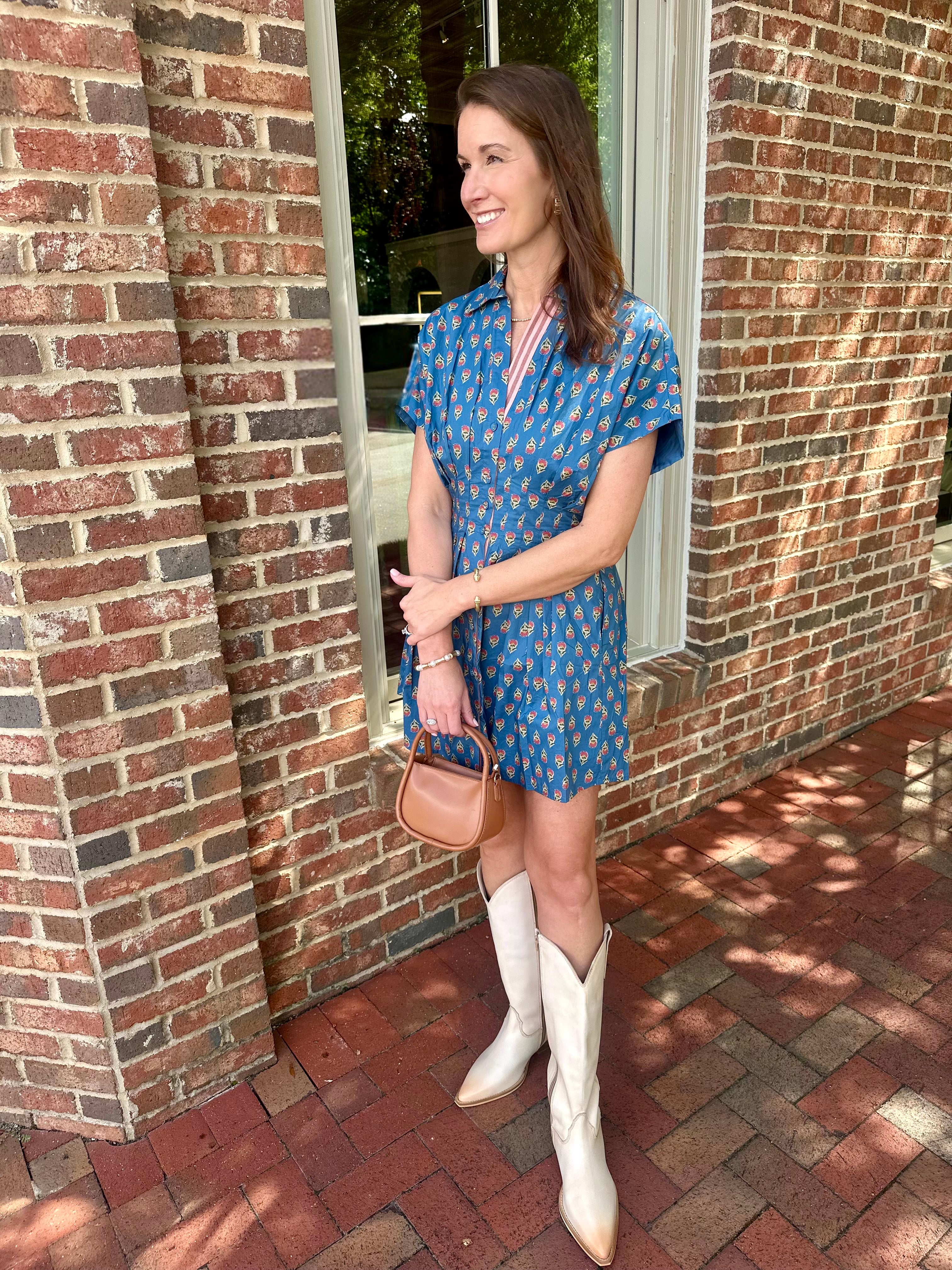 Ready For Fall Flower Pattern Short Dress