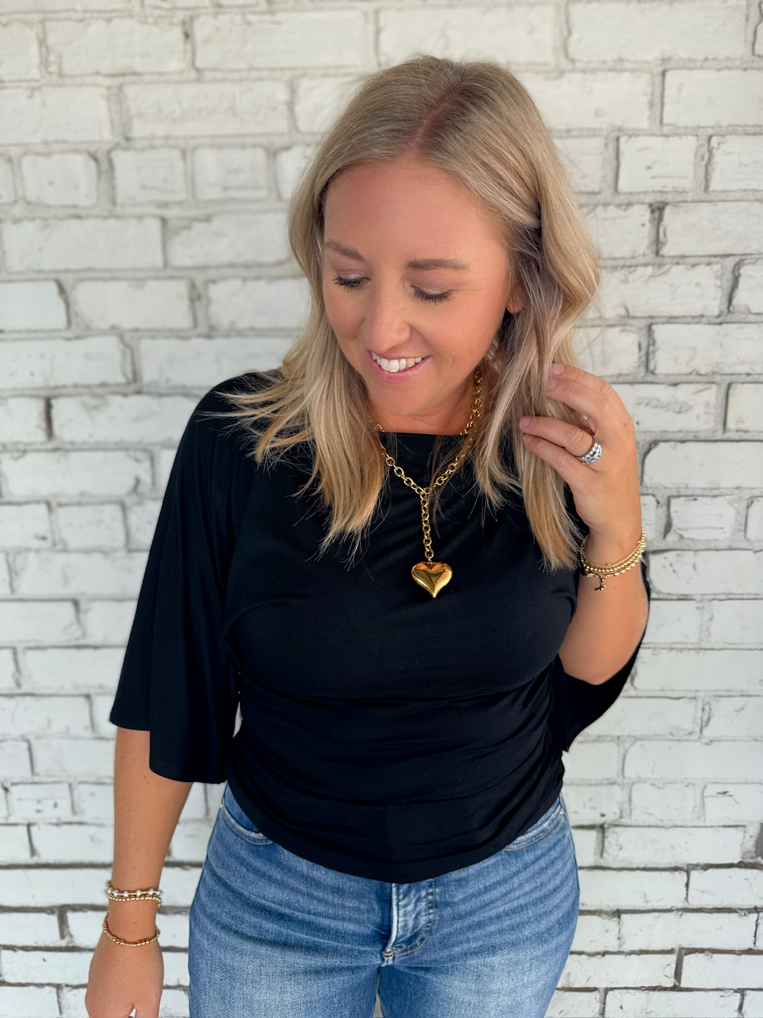 The Final Feel Cinch Side Top in Black