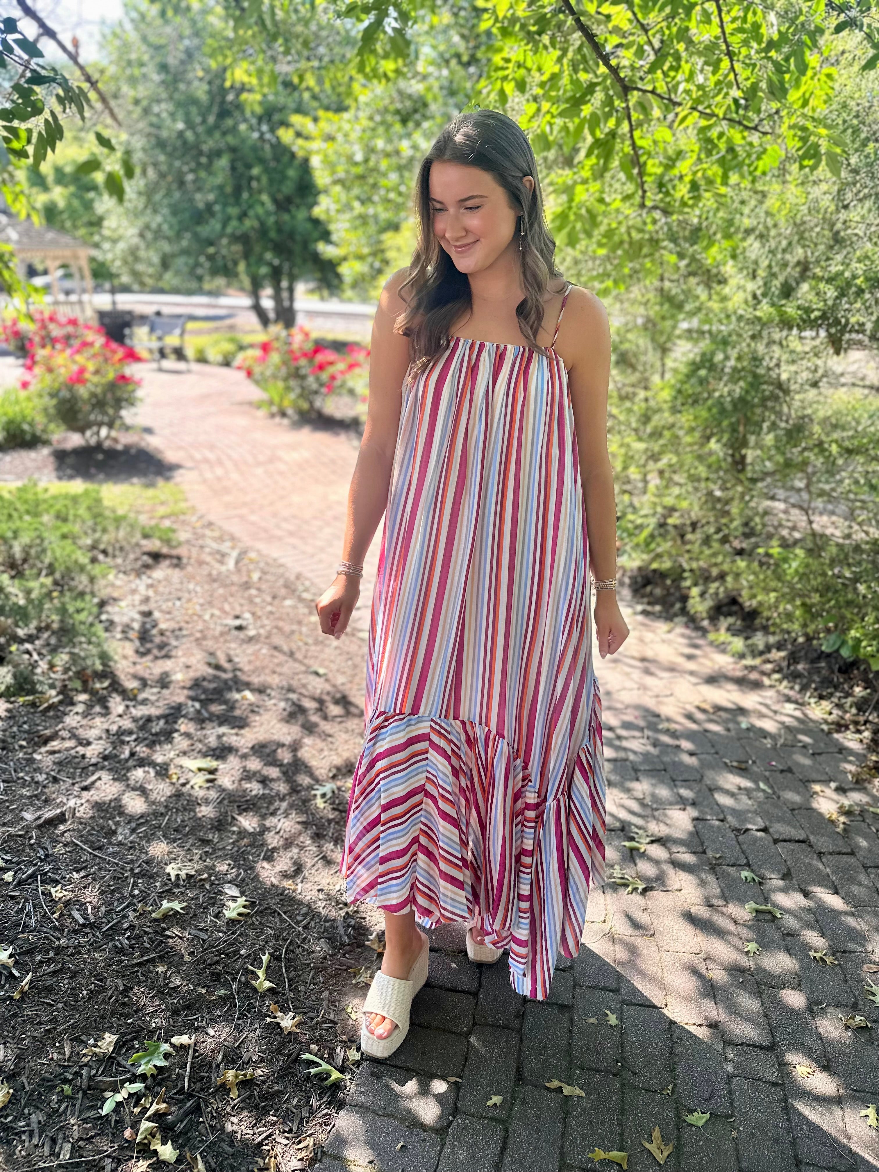Sweet Summer Striped Maxi Dress