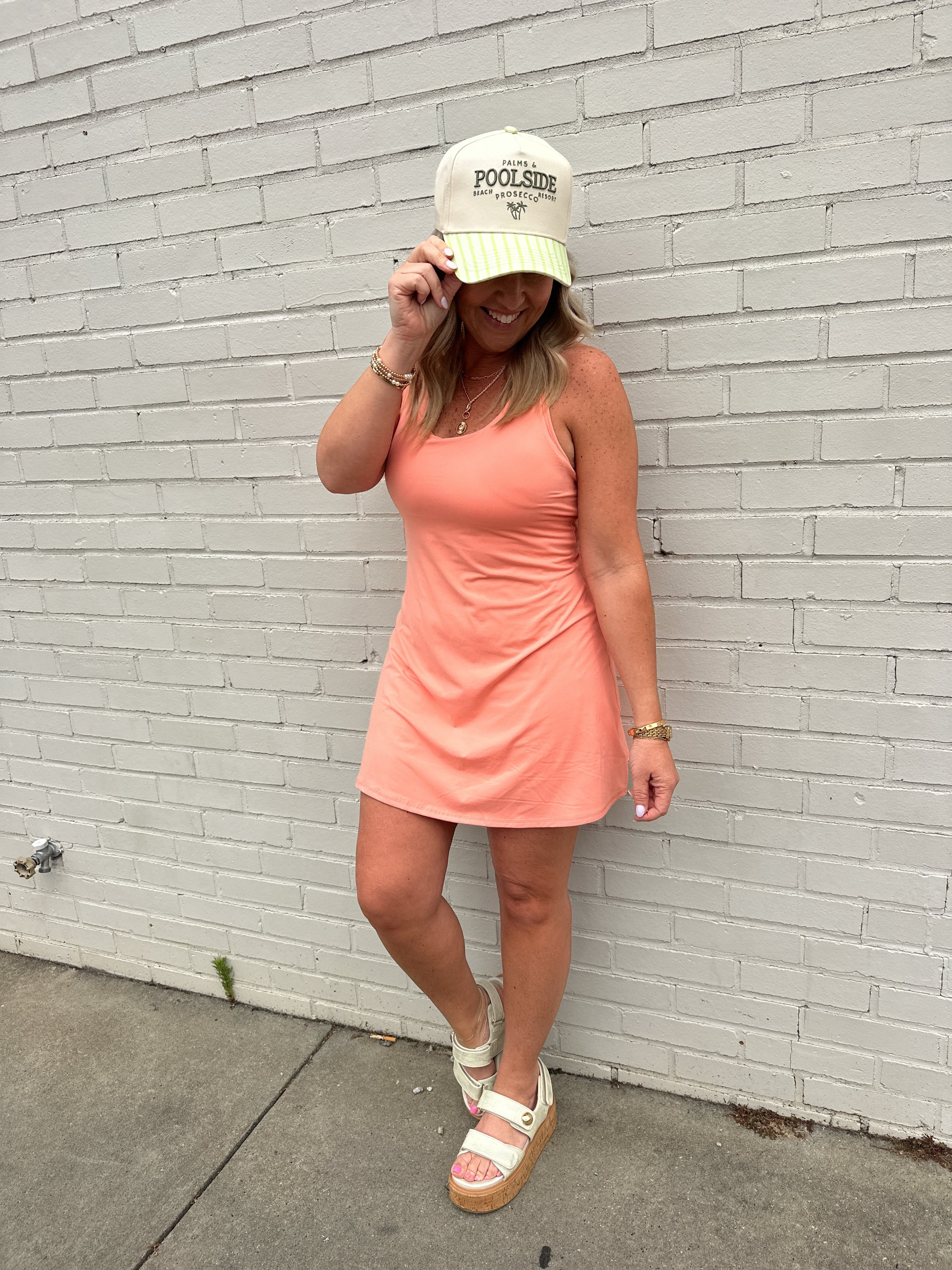 Melon Dream Butter Yoga Active Romper Dress