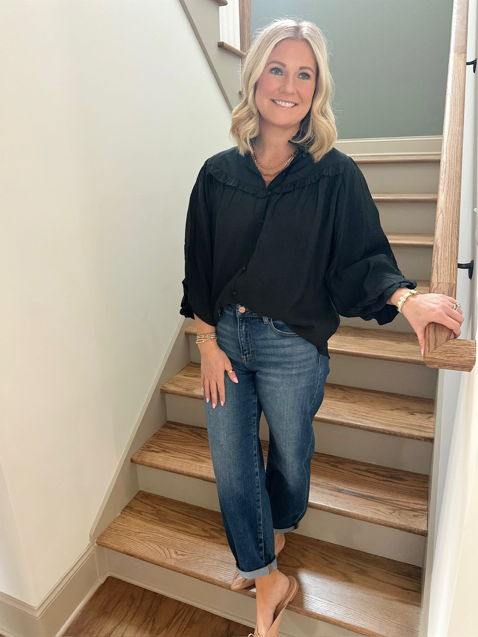 It's Just The End Of The Night Ruffled Quarter Sleeve Top