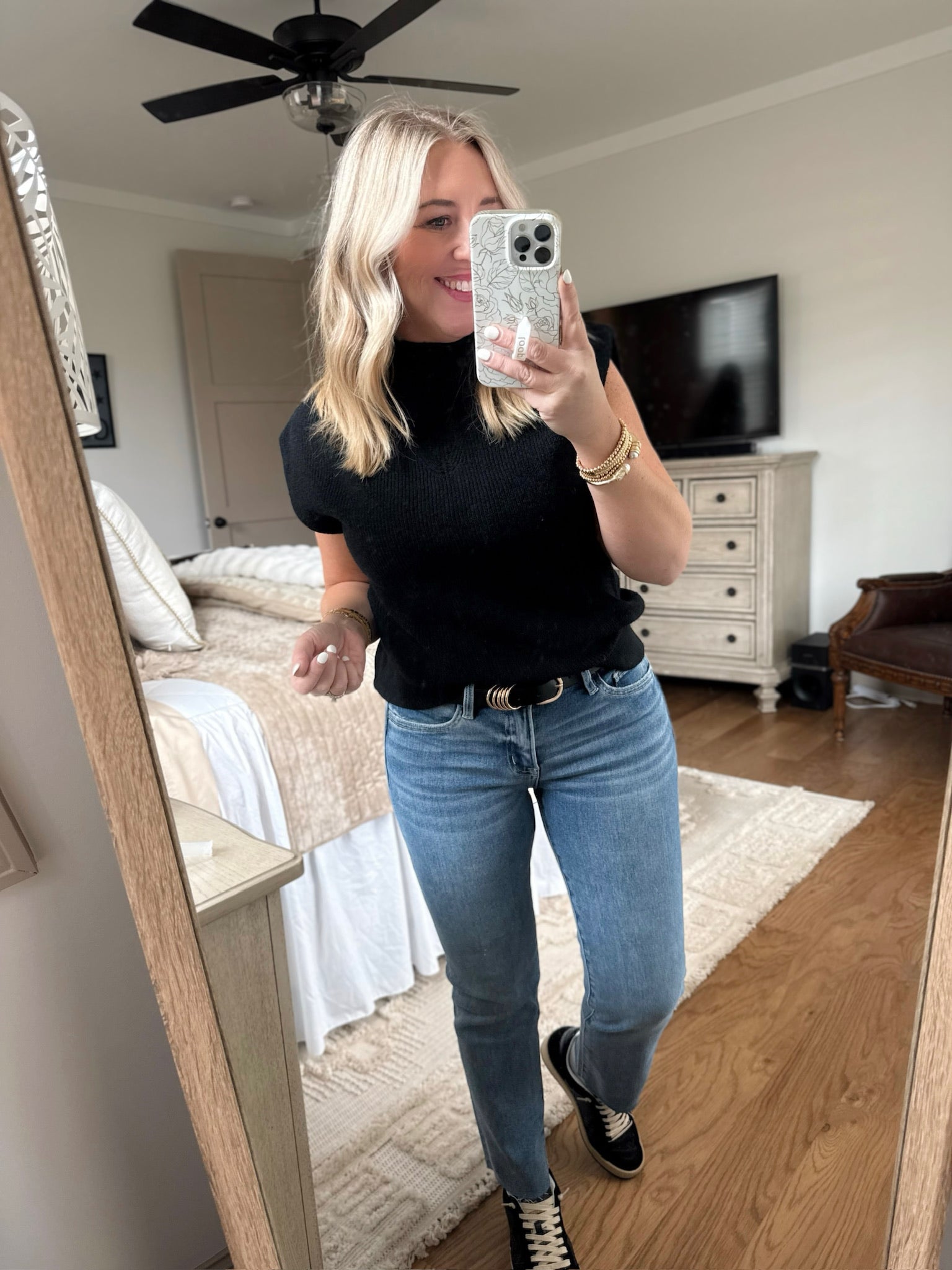 Olivia Soft Knit Sleeveless Sweater in Black