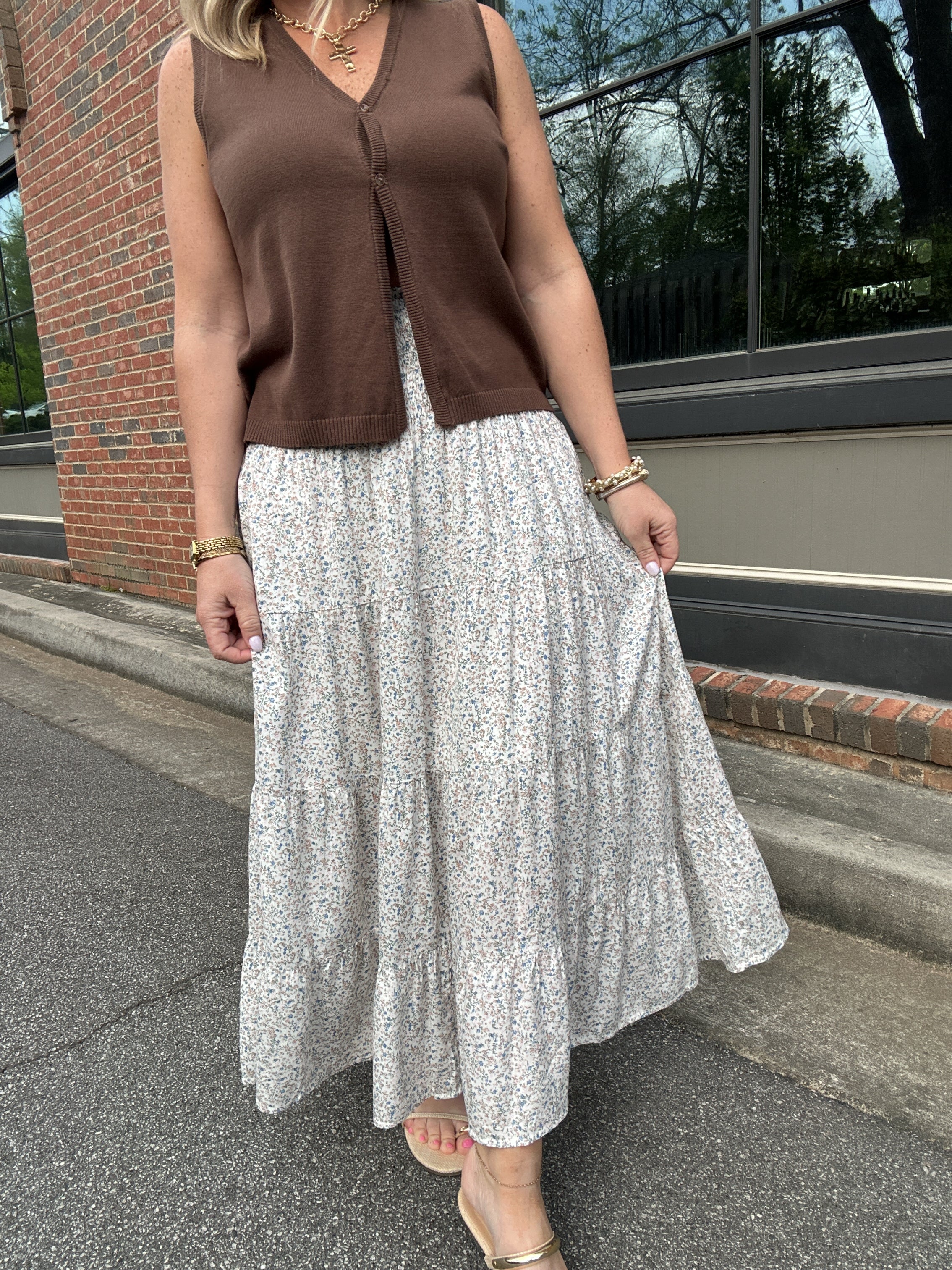 Watching Lights Fade Floral Maxi Skirt