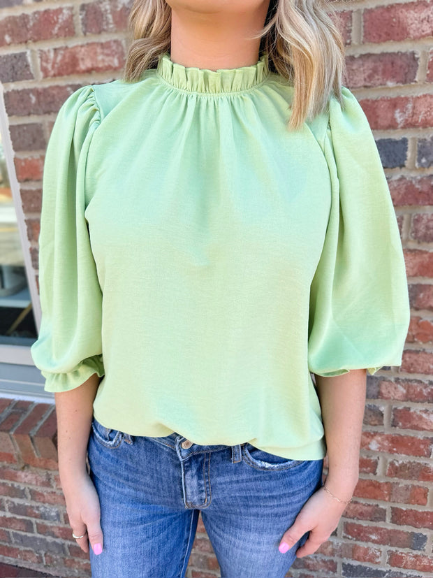 In Love Too Easily Mock Neck Blouse