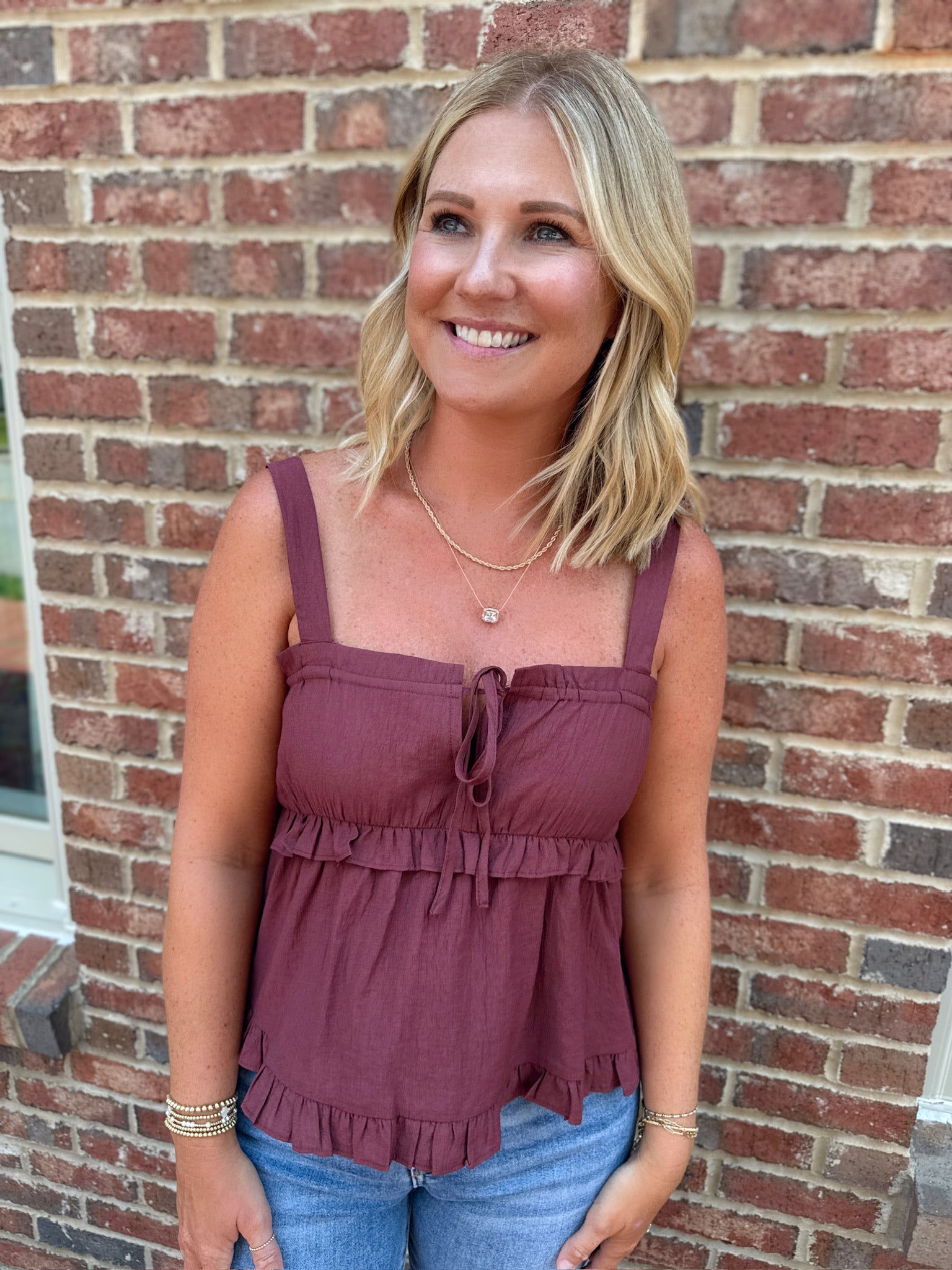 Ever Eve Ruffled Tank Top