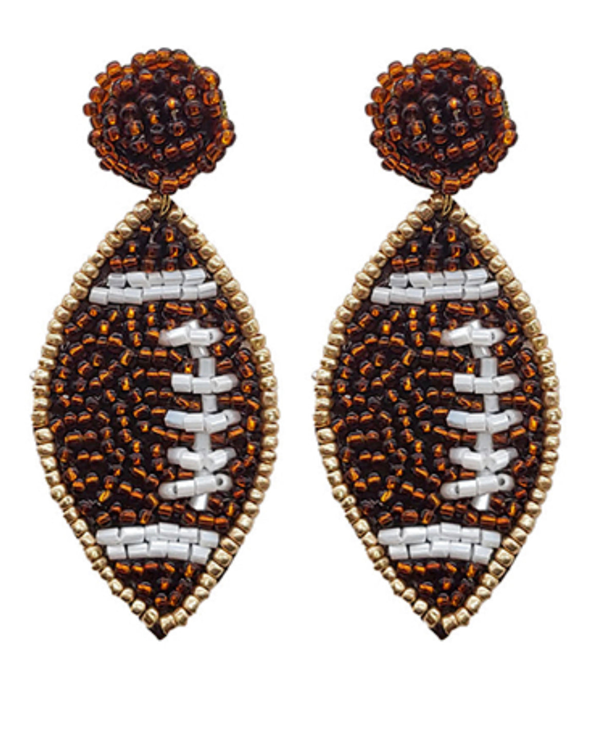 Beaded Football Earrings