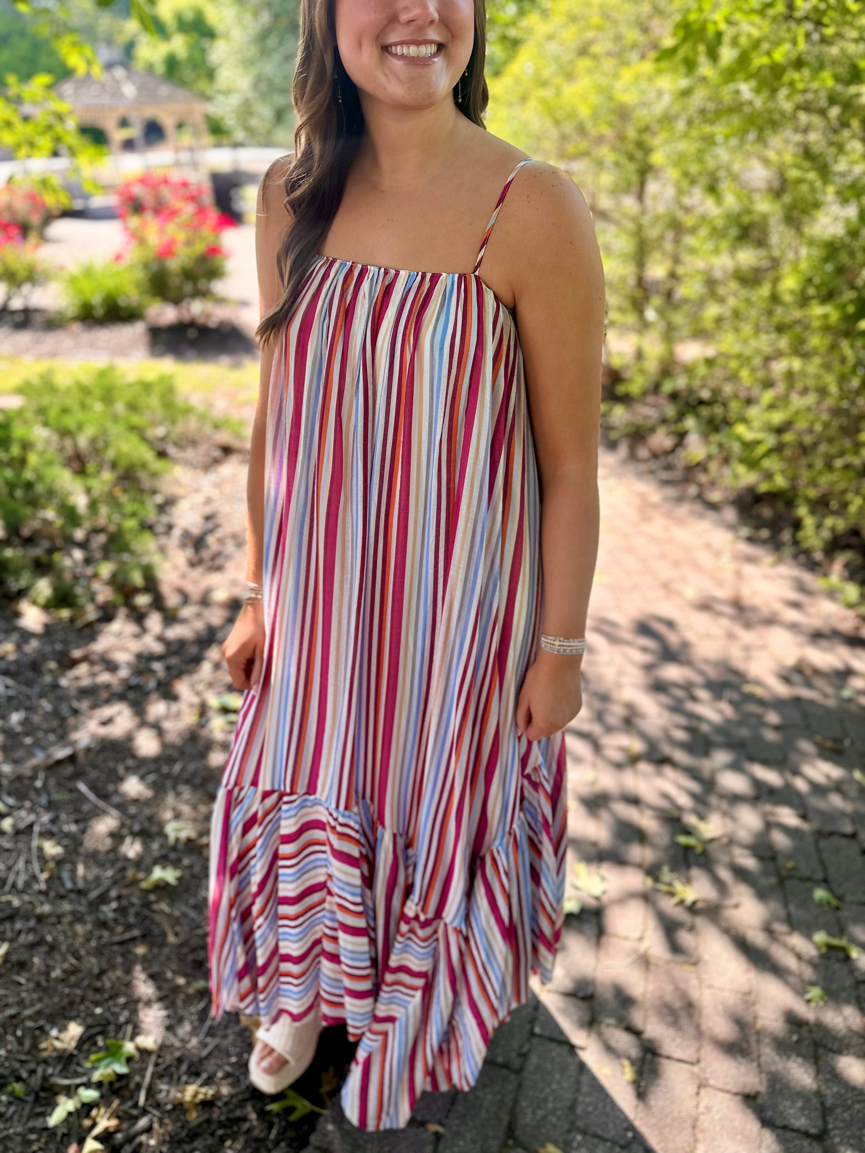 Sweet Summer Striped Maxi Dress