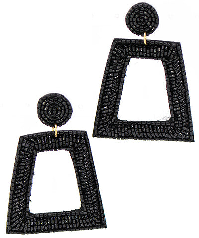 Beaded Earrings- Black