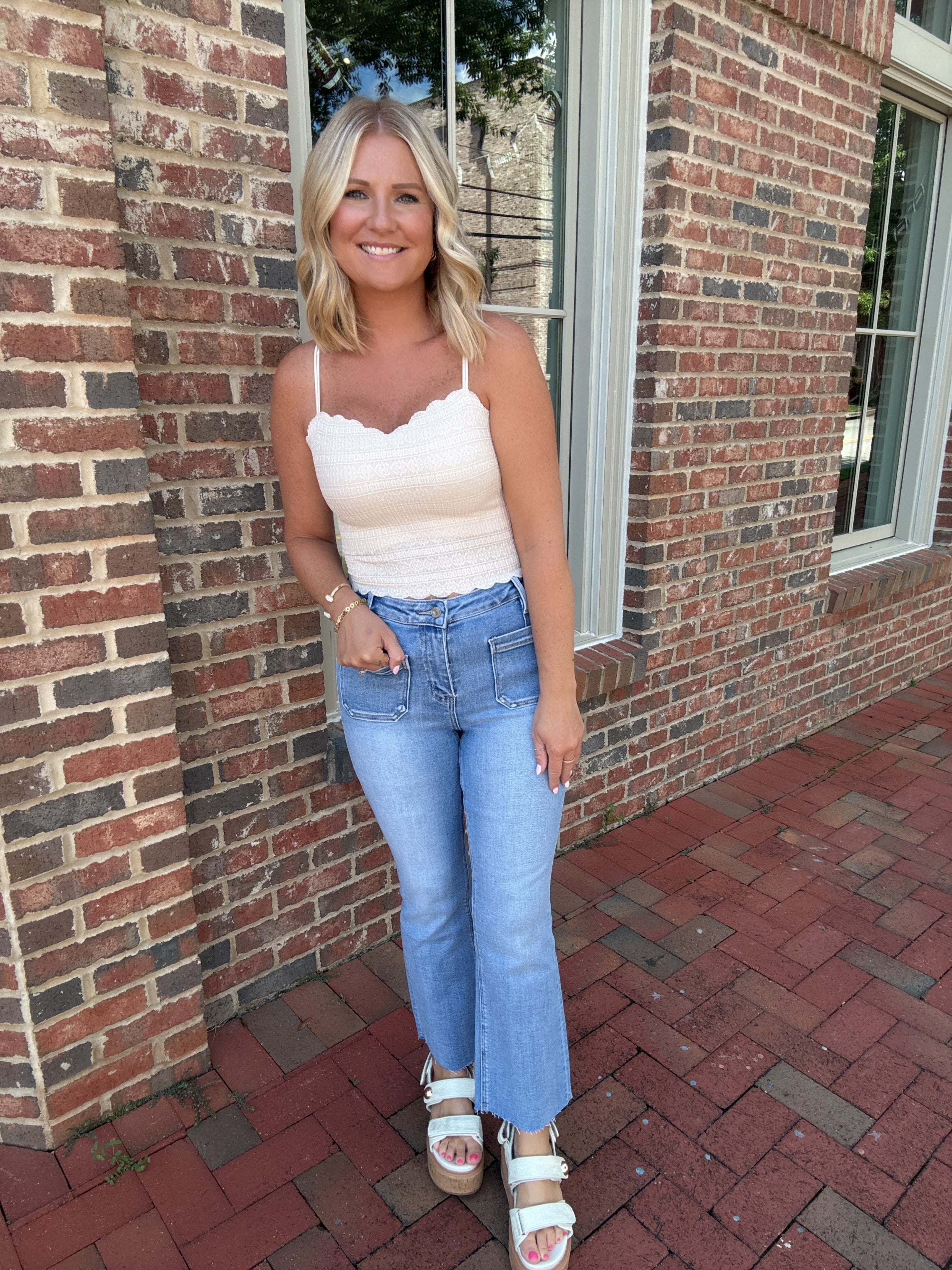Take Off Scalloped Edge Bralette in Blush