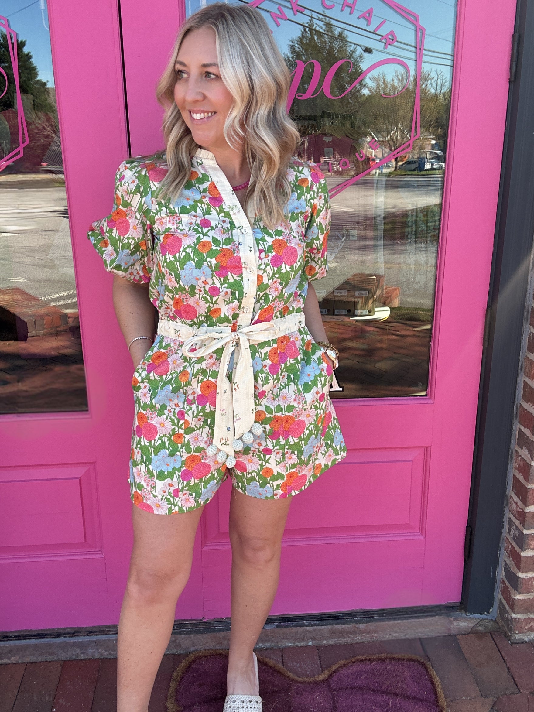 My Everything Floral Puff Sleeve Romper