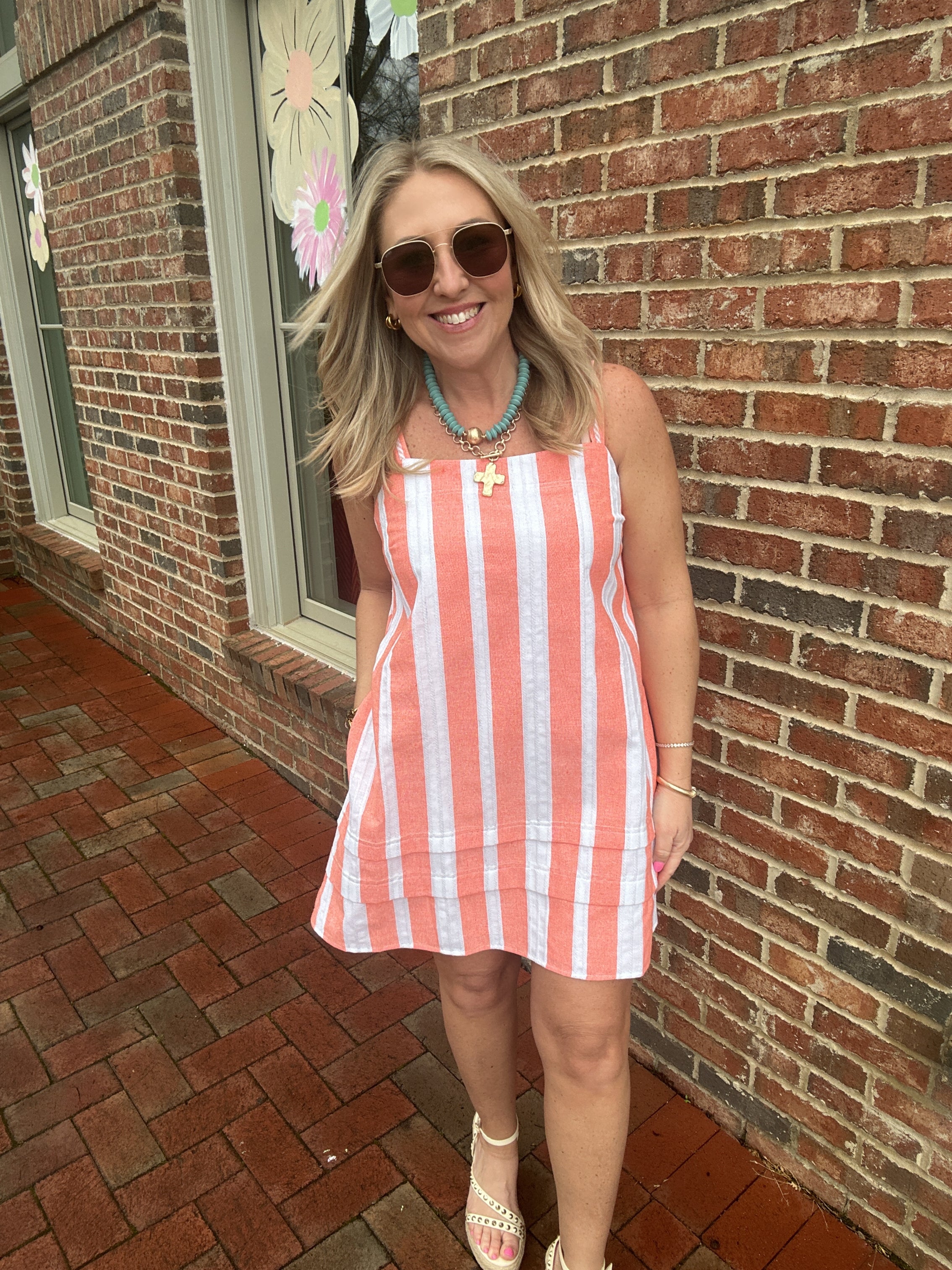 Be My Sunshine Soft Wash Striped Spaghetti Strap Mini Dress