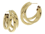 Gold Hoop Cluster Earrings