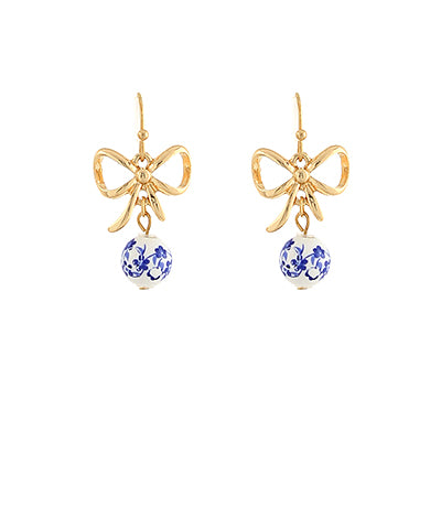 Fancy Floral Bow Earrings