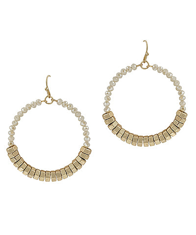 Glass Beaded Circle Earrings