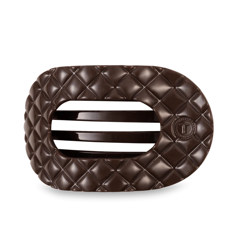 Truly Taupe Quilted Large Flat Round Clip
