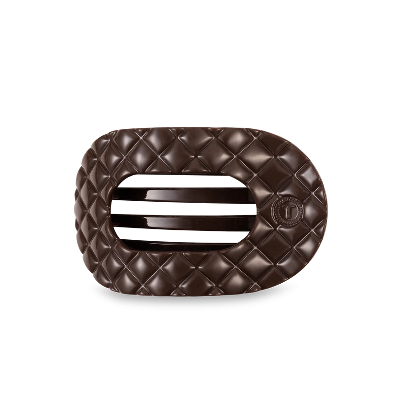 Truly Taupe Quilted Medium Flat Round Clip