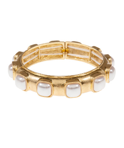 Square Dome Pearl Bracelet