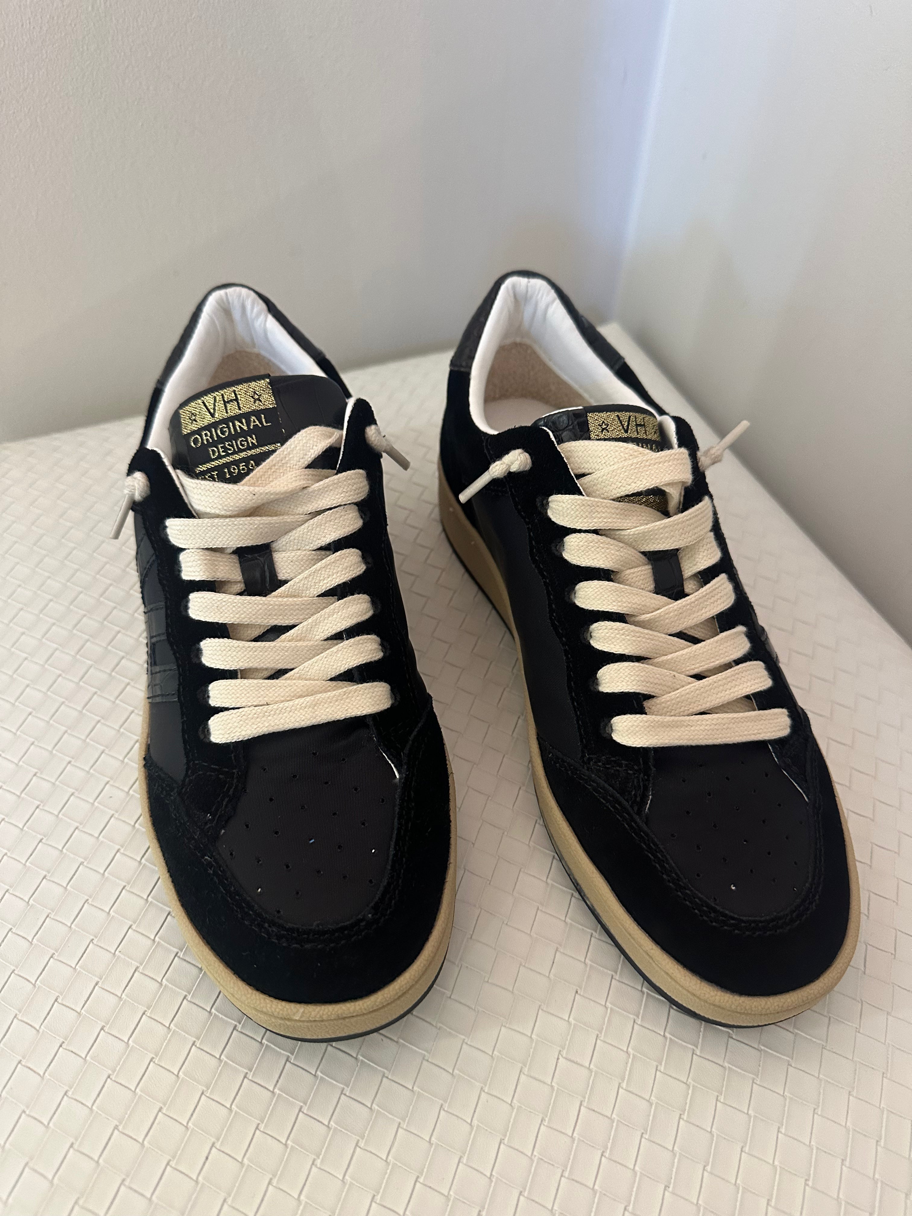 Next Black Crocodile/Gold Vintage Havana Sneakers