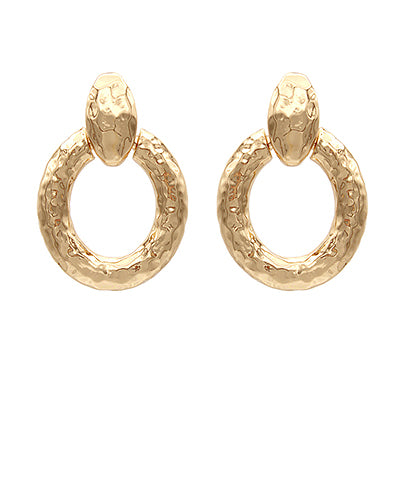 Round Hammered Texture Earrings