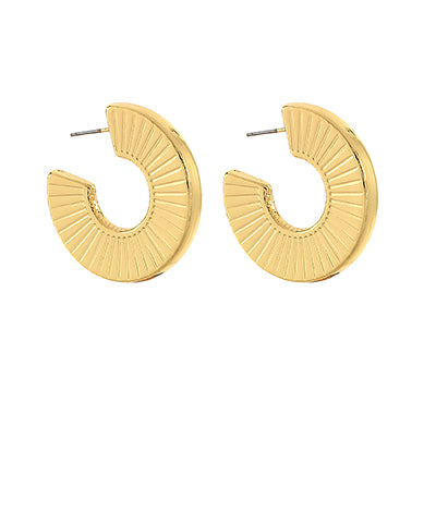 Open Circle Ridged Hoops